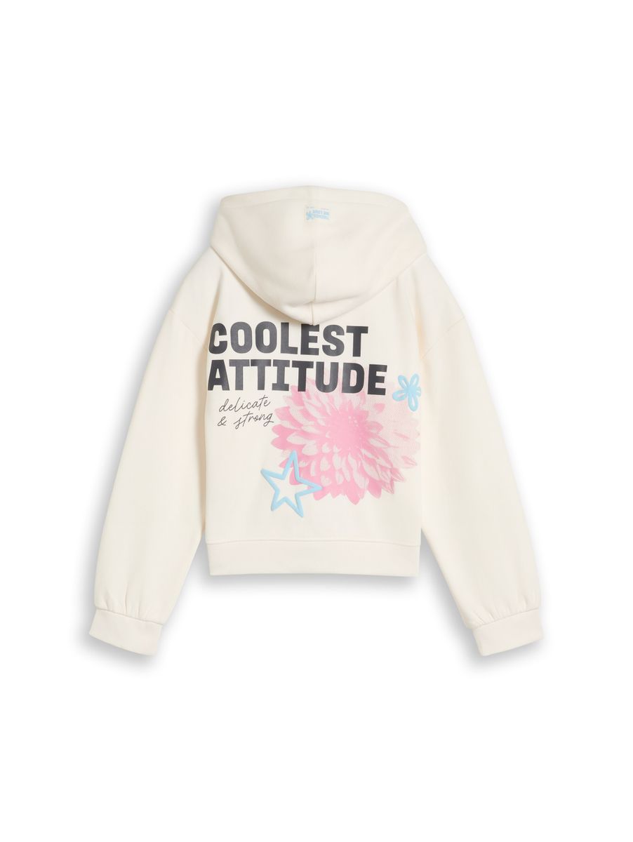 Oversize Hoodie Sweatjacke mit Rückenprint