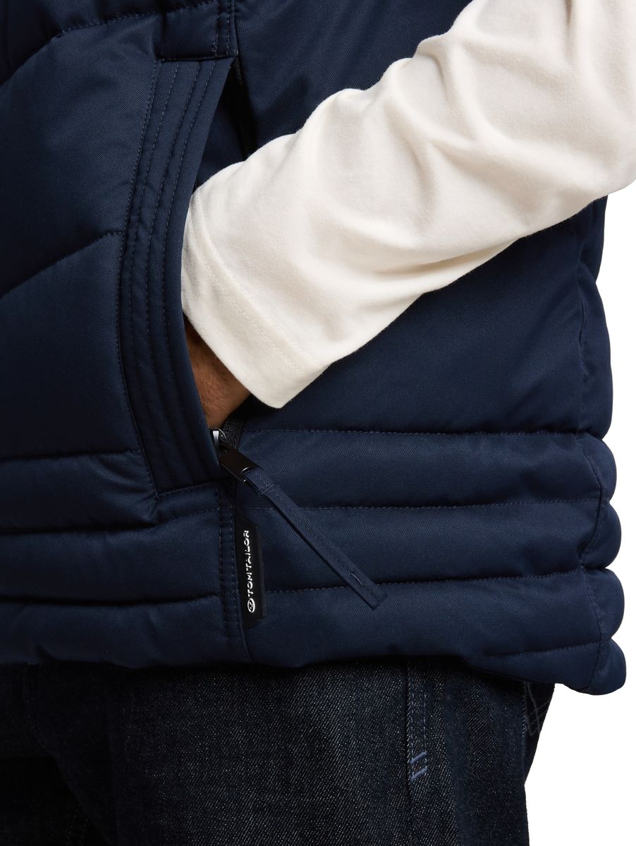 Puffer-Weste mit abnehmbarer Kapuze