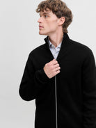 JJMILANO STITCH HIGH NECK CARDIGAN