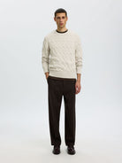 SLMCARLOS LS CABLE CREW NECK NOOS