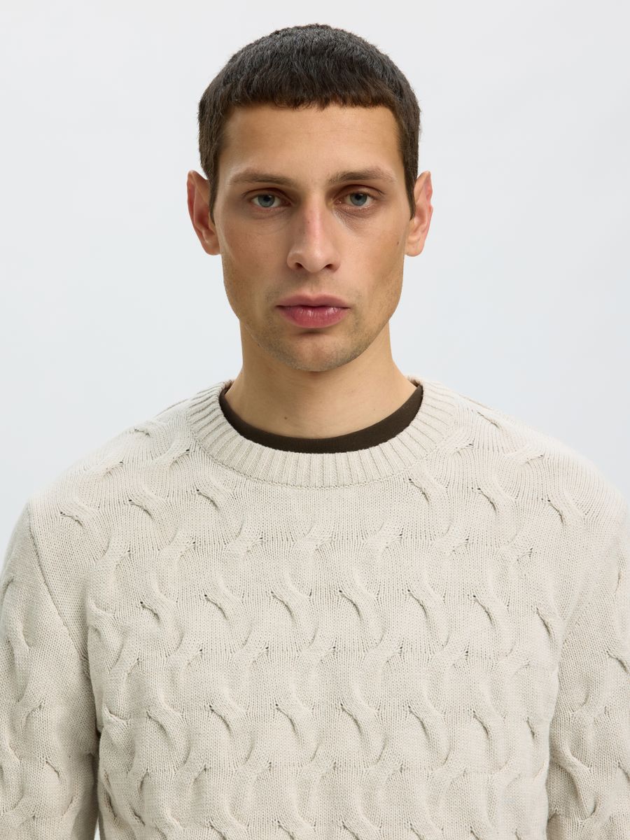 SLMCARLOS LS CABLE CREW NECK NOOS