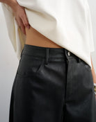 TSTALLA COATED BARREL TROUSERS