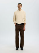 SLMBRAUN KNIT CABLE CREW NOOS