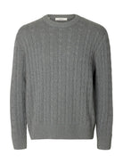 SLMBRAUN KNIT CABLE CREW NOOS