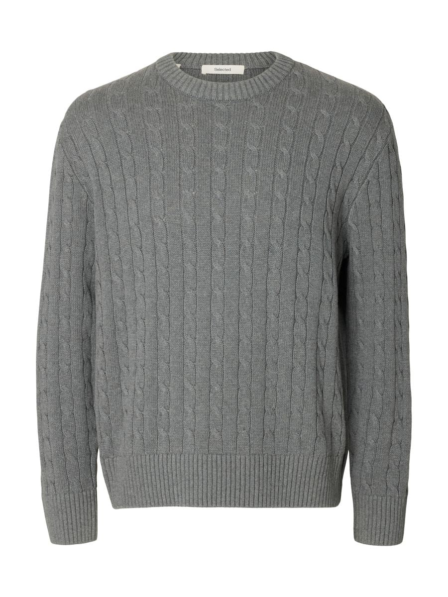 SLMBRAUN KNIT CABLE CREW NOOS