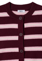 Cardigan mit Rundhals und Streifen