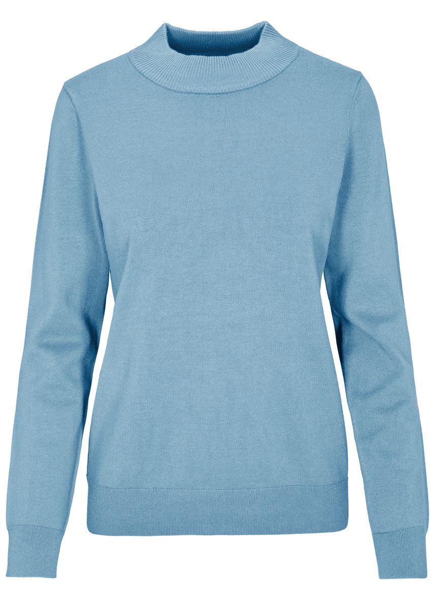 Stehbund-Pullover,1/1 Arm, uni