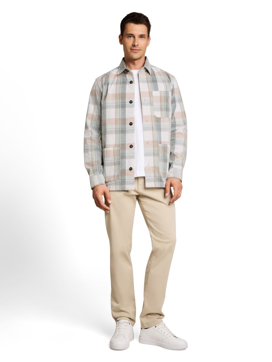 Cord Overshirt mit Karomuster