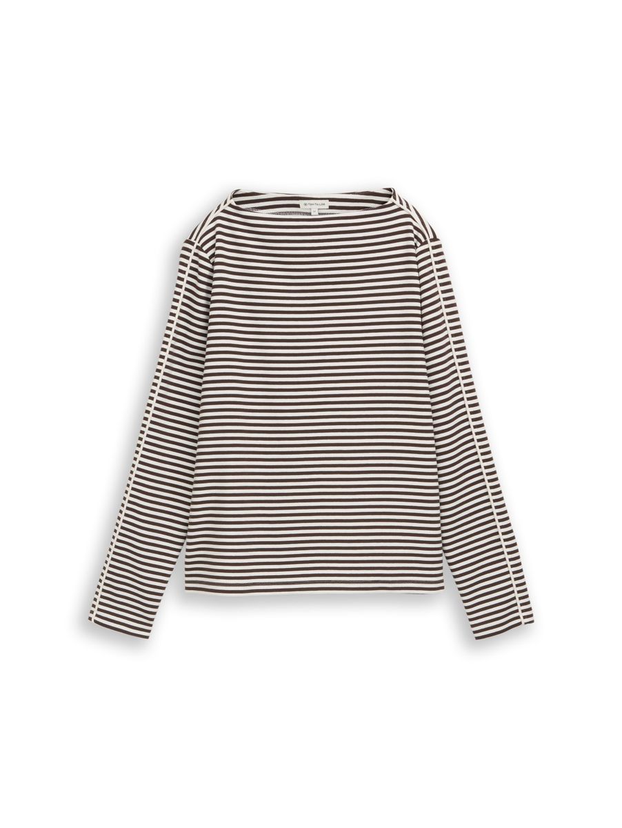 Loose Fit Langarmshirt mit Streifenmuster