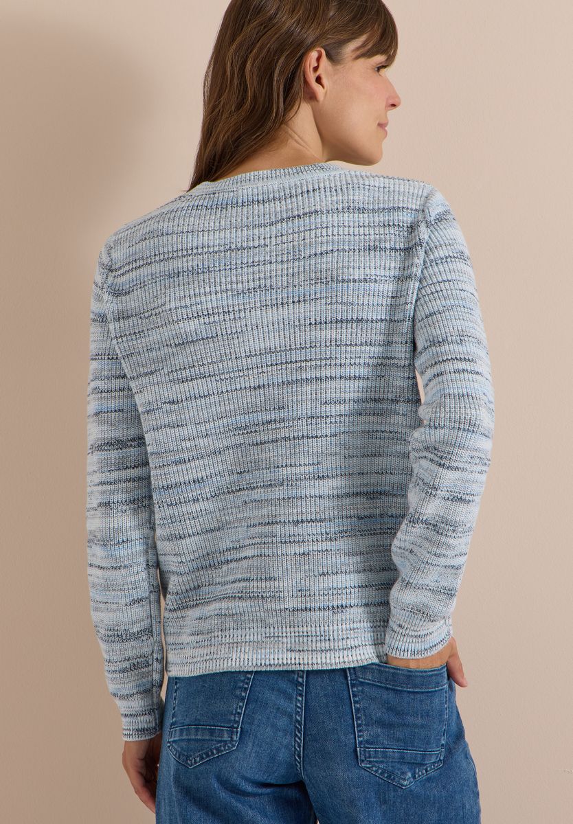 Pullover mit Rundhals und Space-Dye-Optik