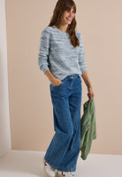 Pullover mit Rundhals und Space-Dye-Optik