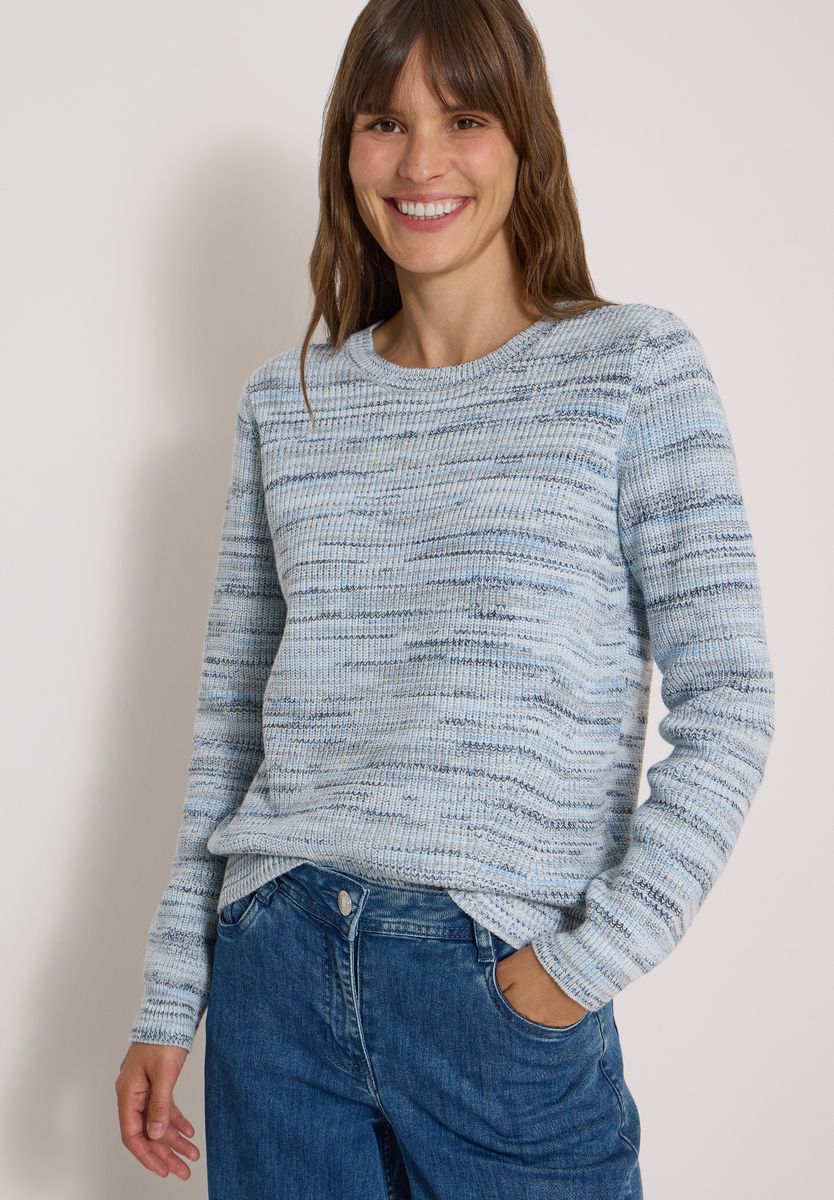 Pullover mit Rundhals und Space-Dye-Optik