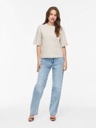 VINIKOLINA O-NECK 2/4 KNIT TOP - NOOS