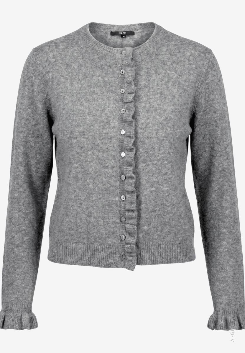 Strickjacke Damen  mit Rüschen