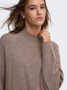 ONLMARY LS HIGH NECK SLIT KNT NOOS