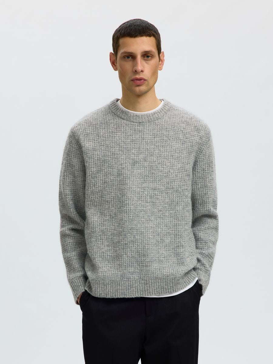 SLMRAI LS KNIT WAFFLE CREW NECK