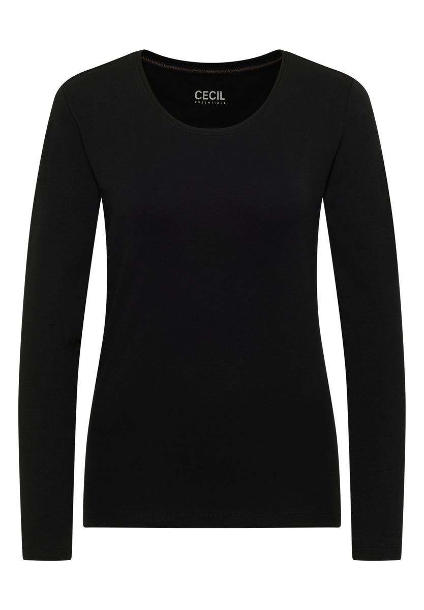 Basic Langarm Shirt mit Rundhals