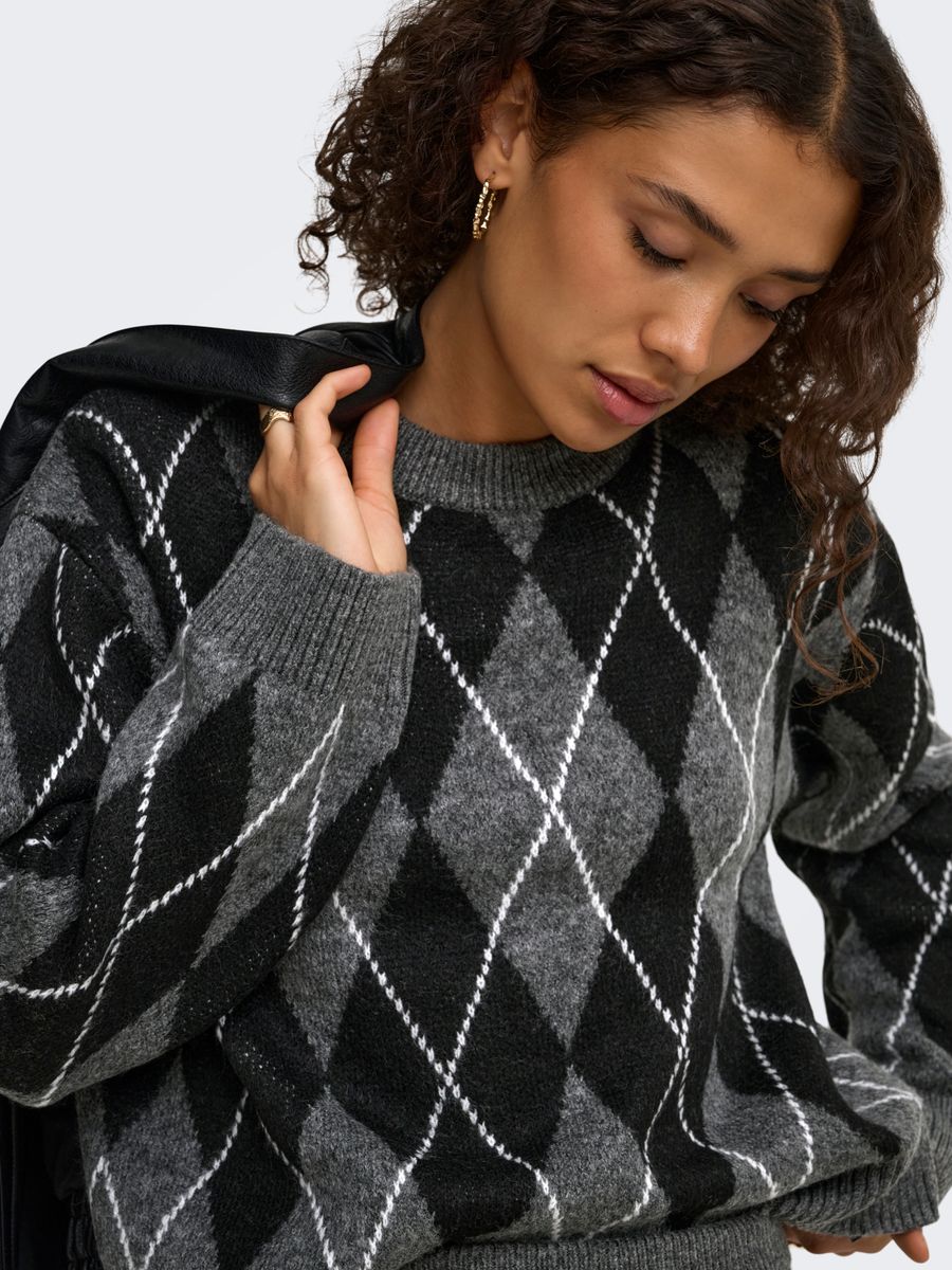 JDYBIANKA L/S ARGYLE PULLOVER KNT NOOS