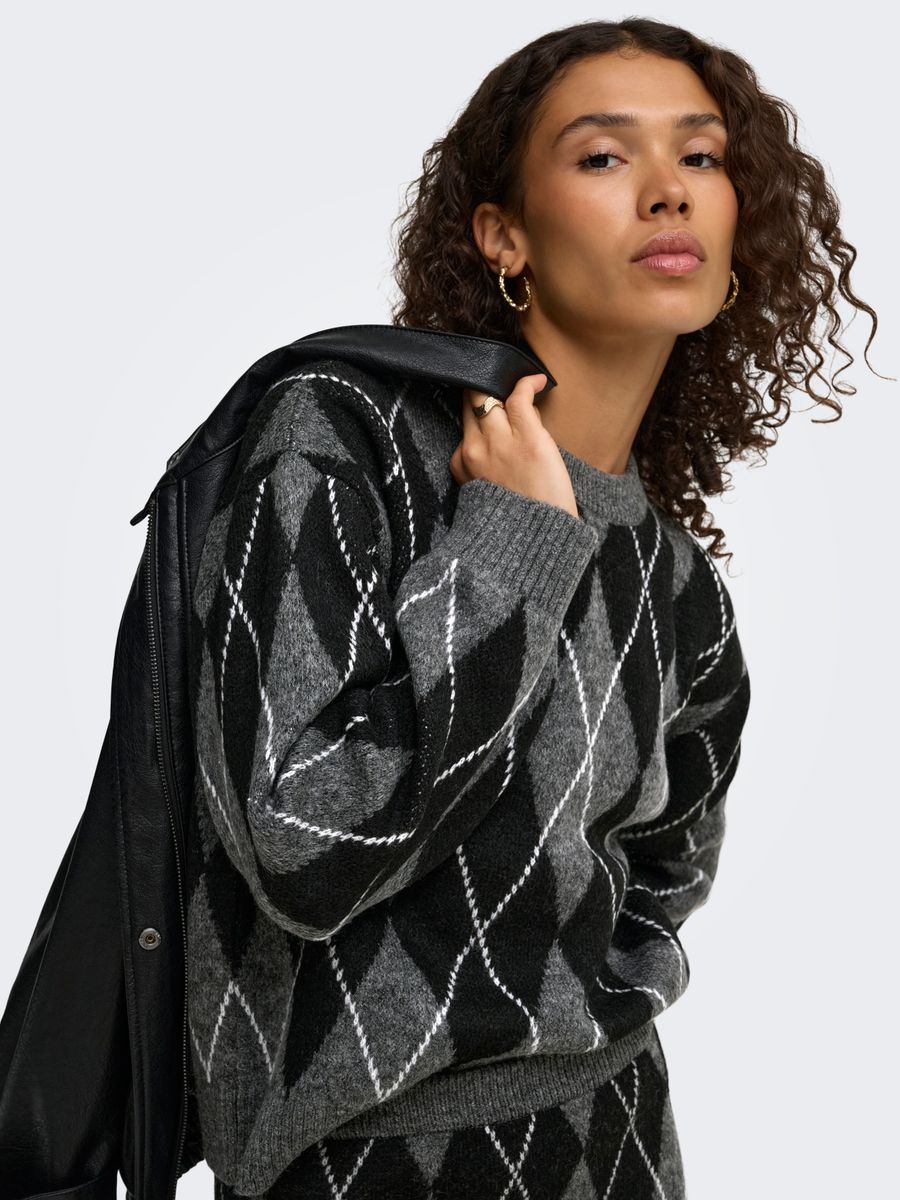 JDYBIANKA L/S ARGYLE PULLOVER KNT NOOS