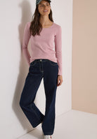 Basic Langarm Shirt mit Rundhals