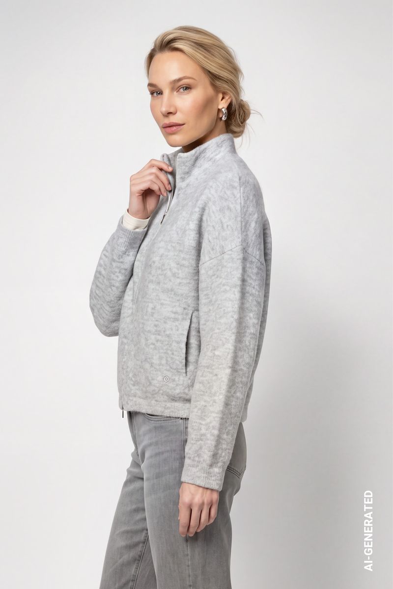 Strickjacke mit Reißverschluss