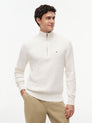 CLASSIC COTTON CABLE ZIP MOCK