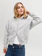 JXSOPHIA BOXY LS ZIP HOOD SWT