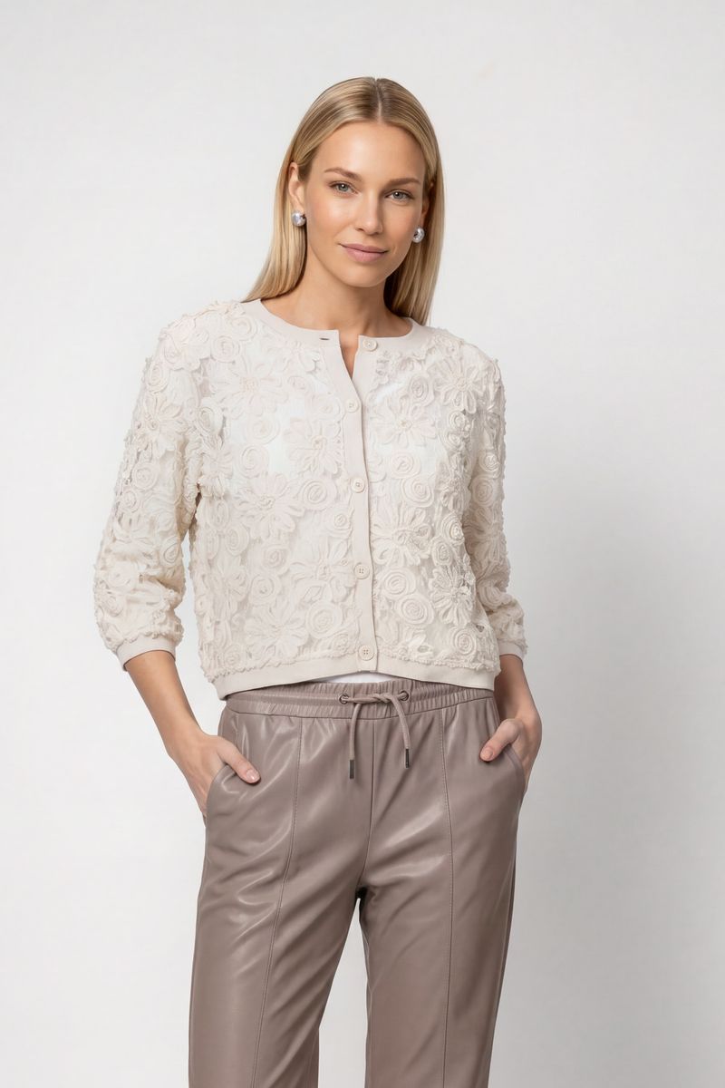 Strickjacke mit Blumenmuster