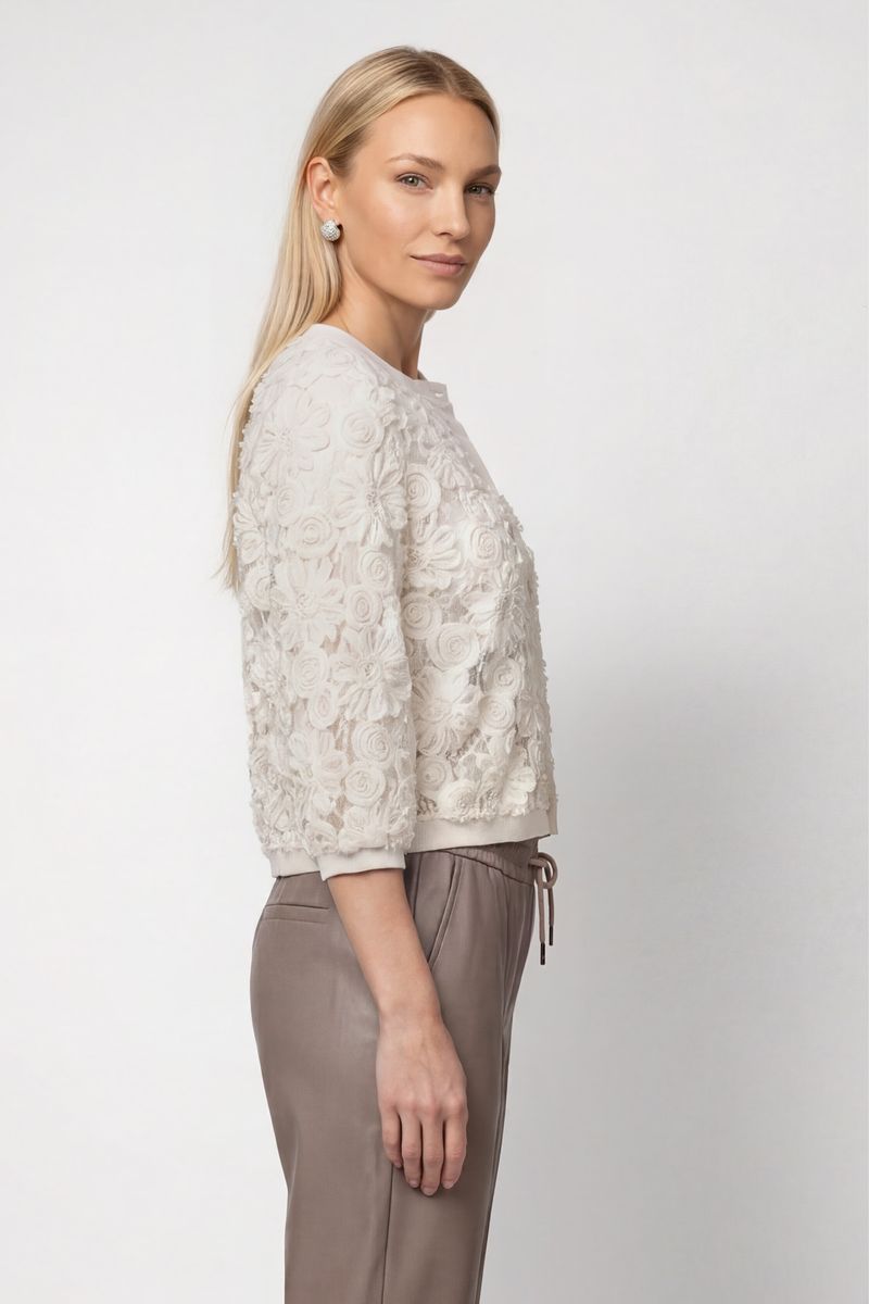 Strickjacke mit Blumenmuster