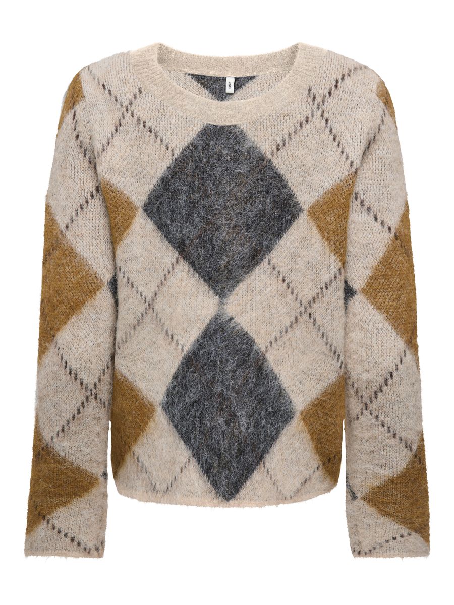 ONLNOEME LS PATTERN O-NECK KNT