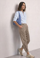 High Waist Barrel Leg Hose mit Elastikbund