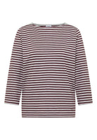 3/4-Arm Shirt mit Boat Neck und Streifen