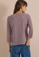 3/4-Arm Shirt mit Boat Neck und Streifen
