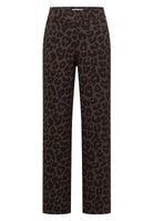High Waist Straight Leg Hose mit Leo-Muster