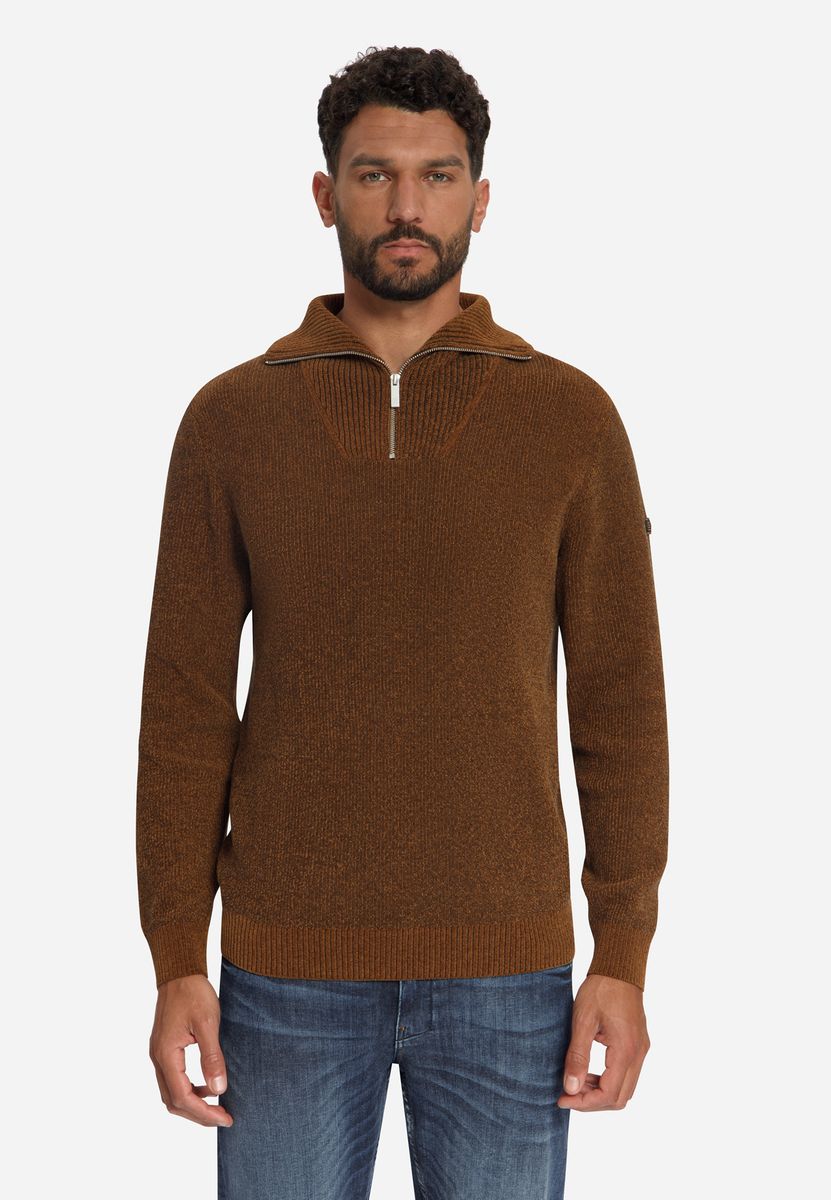 Pullover Half Zip High Neck Light Weight Chenille