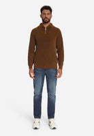Pullover Half Zip High Neck Light Weight Chenille