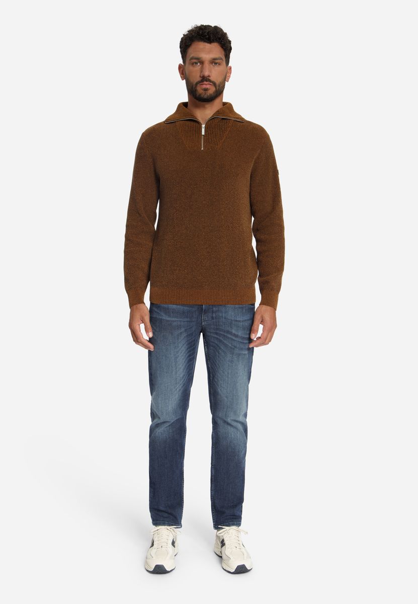 Pullover Half Zip High Neck Light Weight Chenille