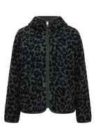 Teddy-Jacke mit Kapuze und Leo-Muster