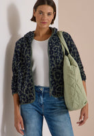 Teddy-Jacke mit Kapuze und Leo-Muster