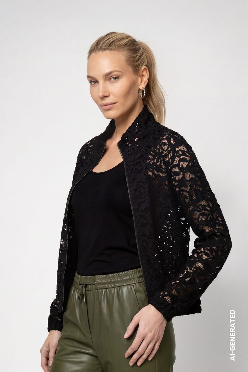 Strickjacke mit Spitze