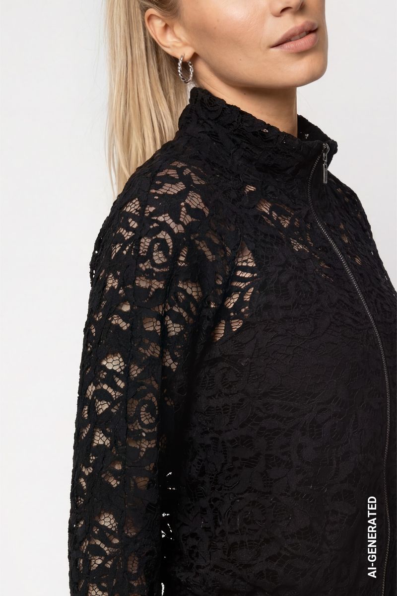 Strickjacke mit Spitze