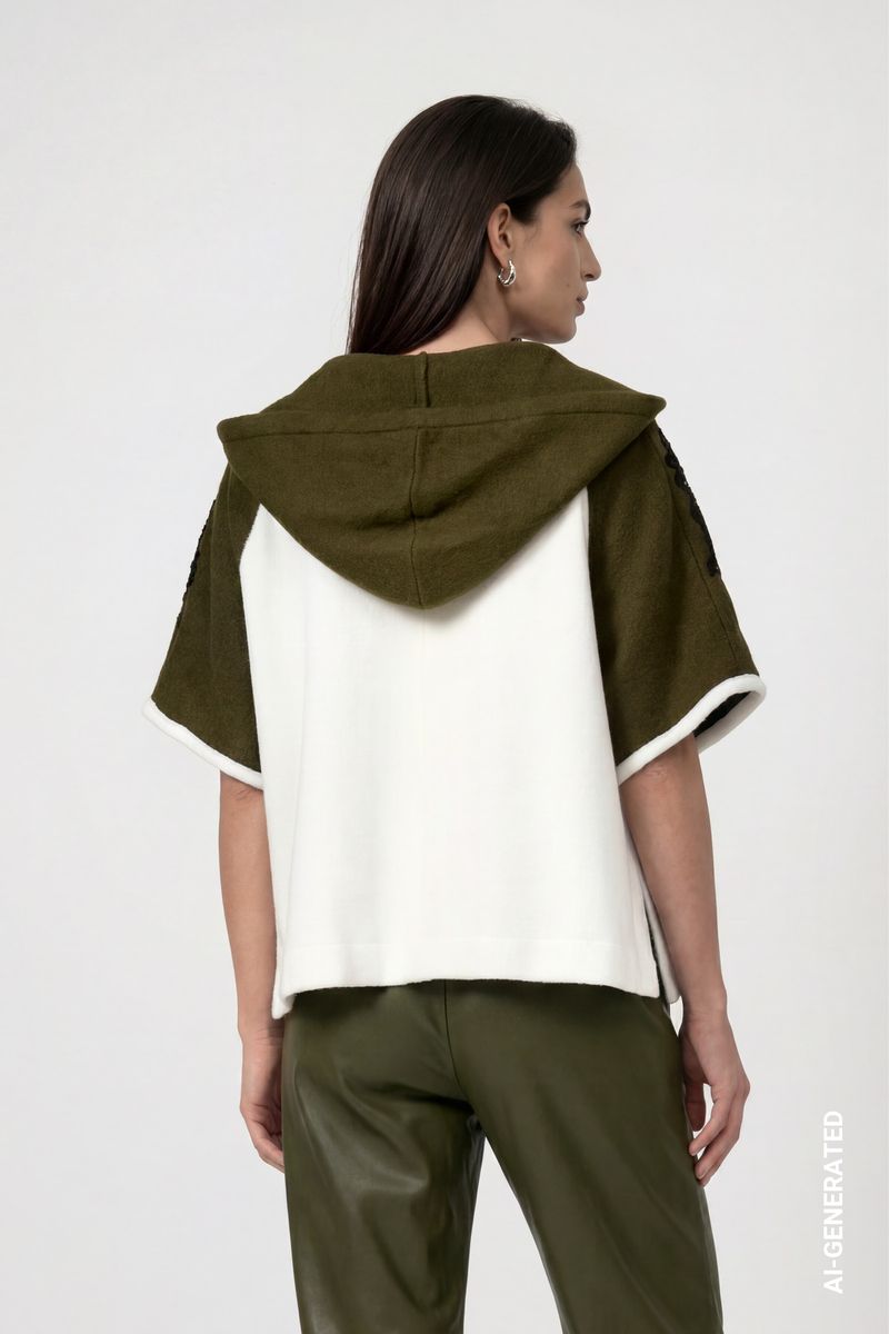 Strickcape mit Spitze