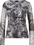 Langarmshirt mit Emblem-Muster