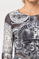 Langarmshirt mit Emblem-Muster