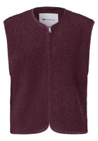 Teddy-Weste mit Zipper und Corddetails