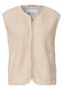 Teddy-Weste mit Zipper und Corddetails