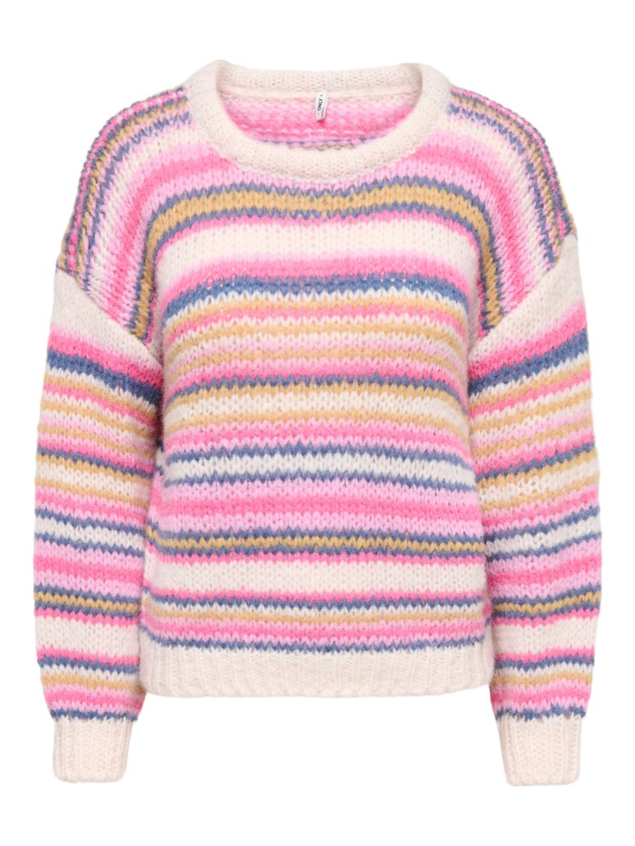 ONLNORDIC LS STRIPE O-NECK KNT