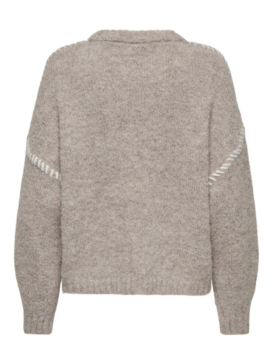 JDYZOEY LIFE L/S ON STITCH PULL KNT NOOS