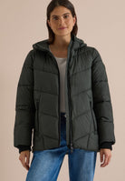 Puffer-Jacke in Midi-Länge mit Kapuze