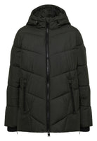 Puffer-Jacke in Midi-Länge mit Kapuze